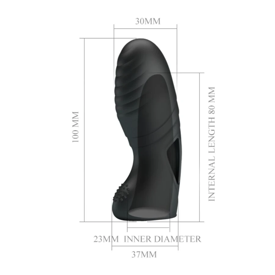 PRETTY LOVE - VIBRATORE DA DITO IN SILICONE ALAN NERO